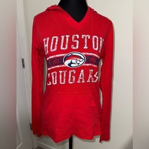 Houston Cougars distressed logo long-sleeve t-shirt with hood